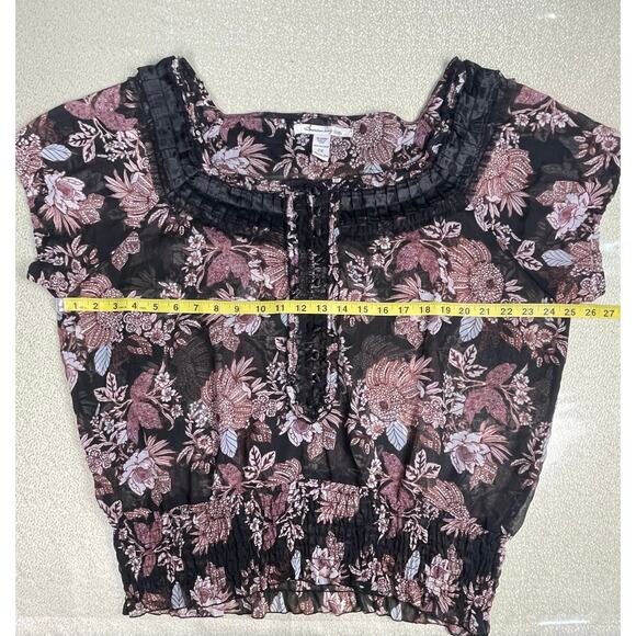 American Rag Sheer Floral Chiffon Blouse 2X - Picture 6 of 7